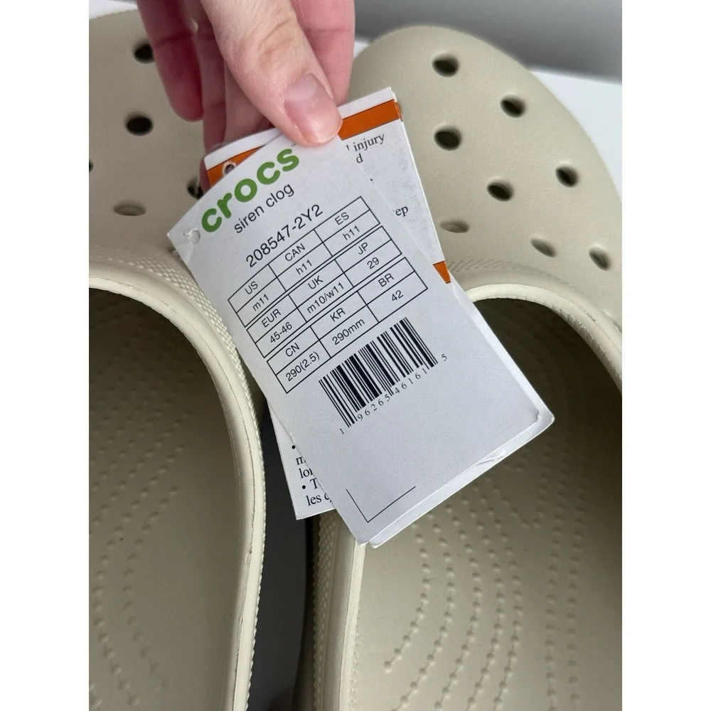 Crocs Siren Clog‎ Men 11 Bone Beige White Platform Chunky Heels Y2K Bratz Doll